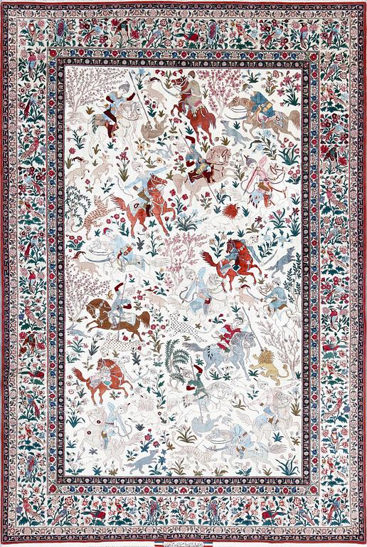 OLD ESFAHAN, sk Seirafian, silk and wool. 316x215 cm.