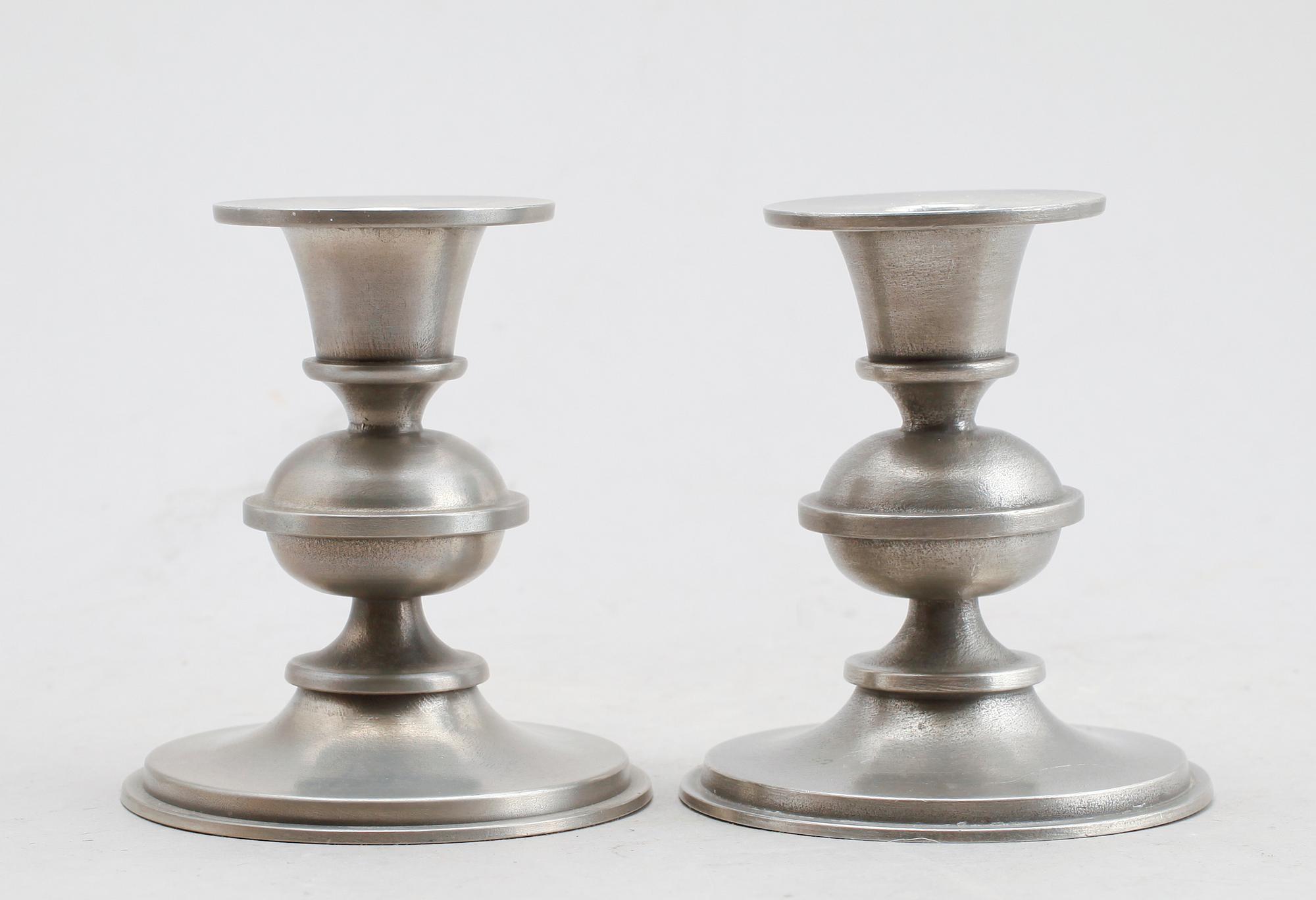 LJUSSTAKAR, 1 par, tenn, Edvin Ollers, 1966.