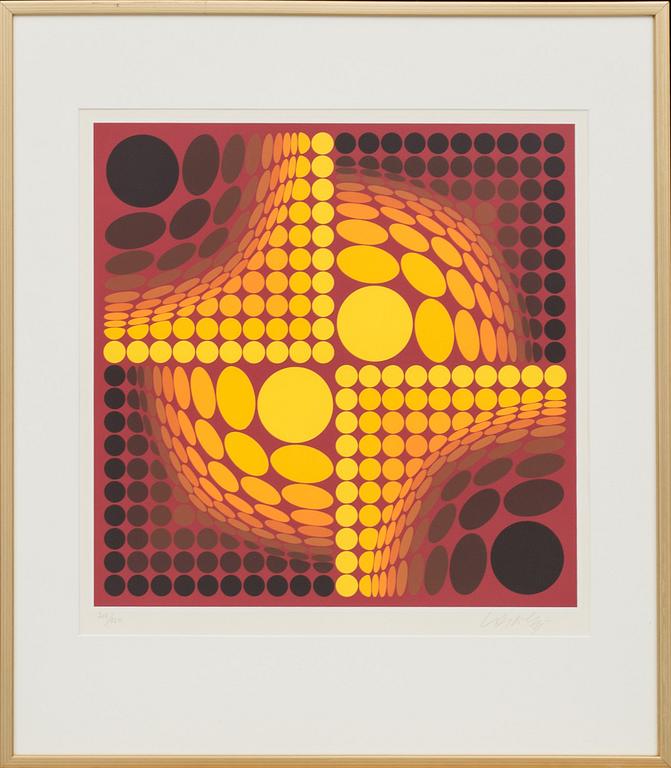 A SILKSCREEN BY VICTOR VASARELY.