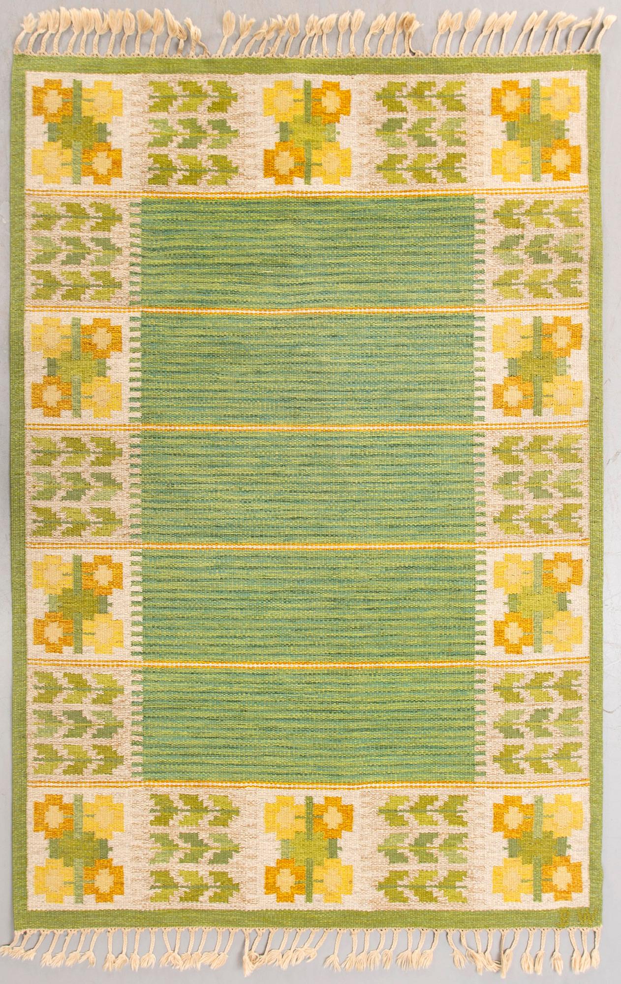 Berit Woelfer, matta rölakan signerad 232x169 cm.