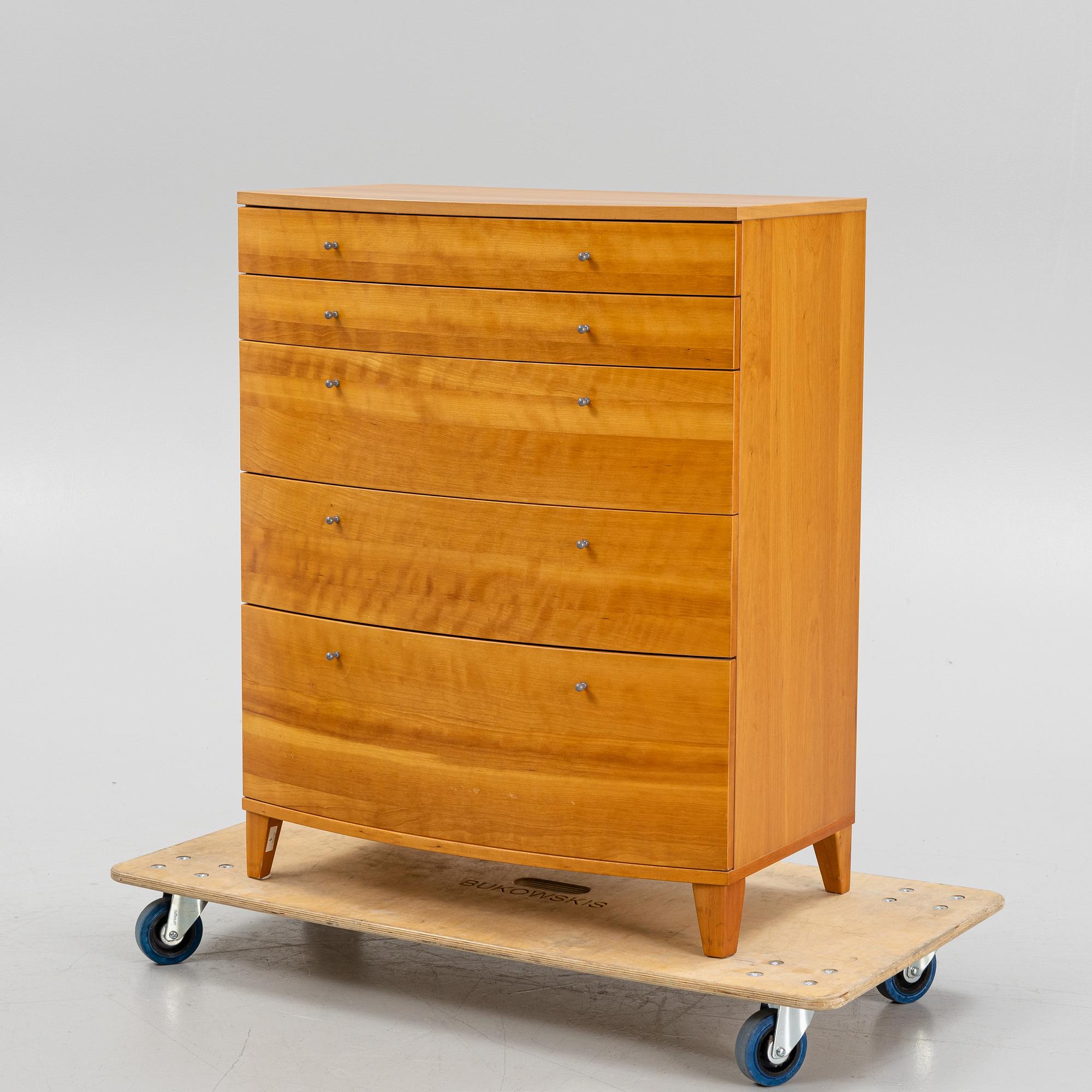 A 'Wave' cherrywood dresser by Rolf Fransson for Voice, end of the 20th Century.