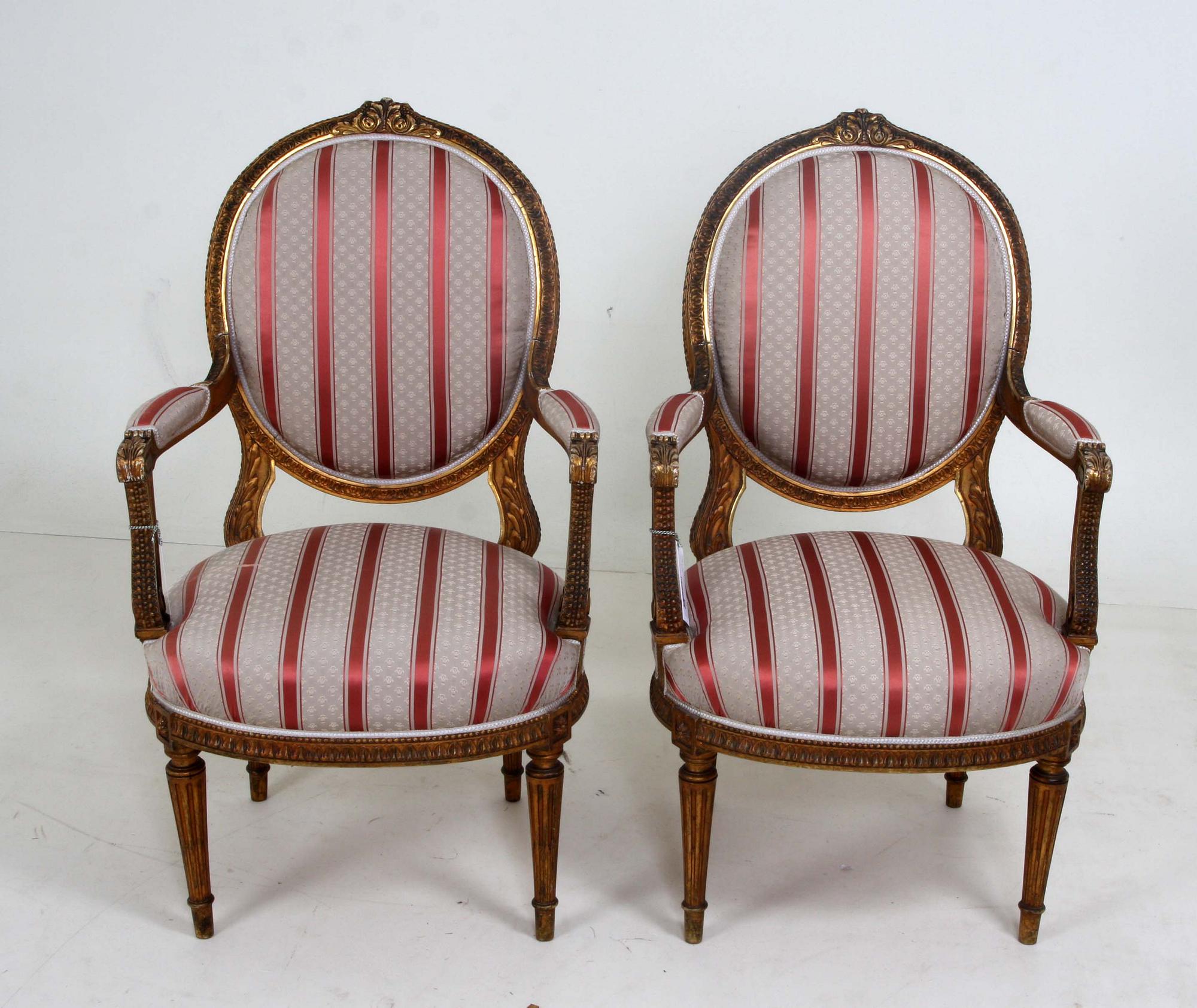 SALONGSMÖBLEMANG, 5 delar. Louis XVI-stil.