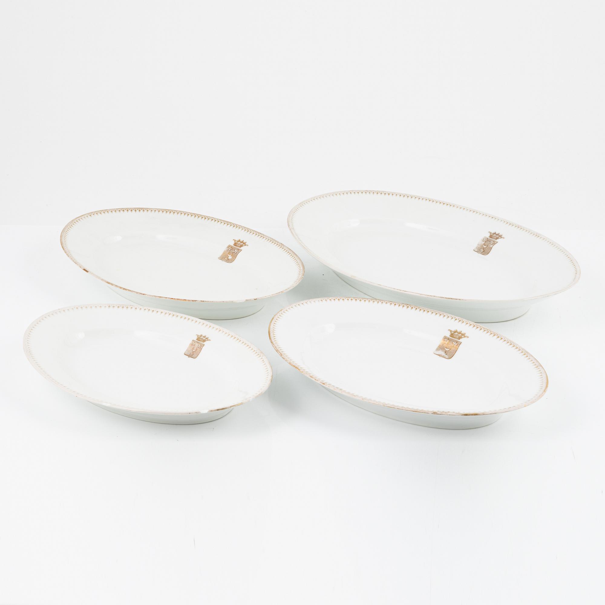 A 82 piece porcelin dinner service, France. With the Hamilton family coat of arms.