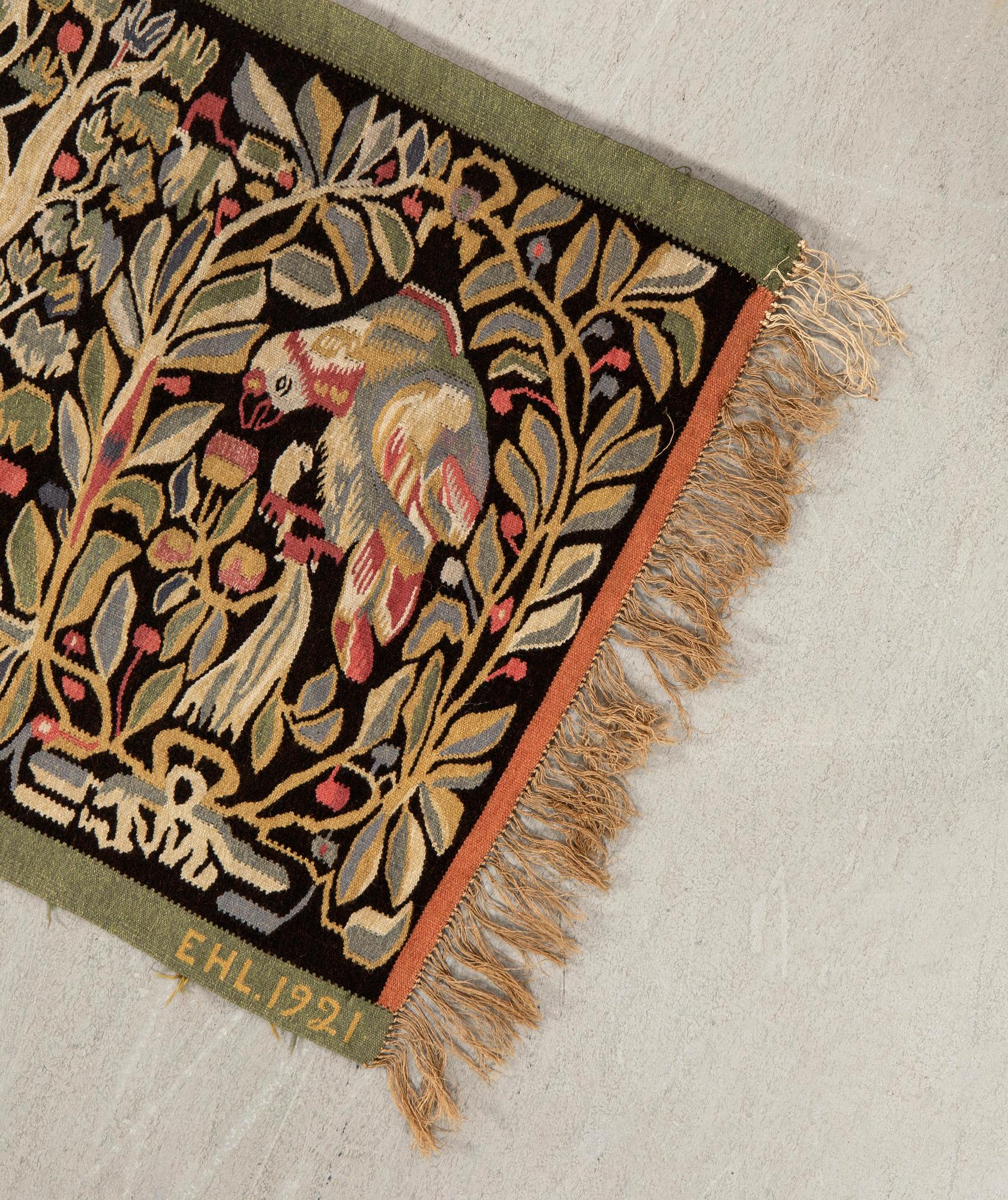 Banner dated 1921, flame technique, approximately 60x150 cm.