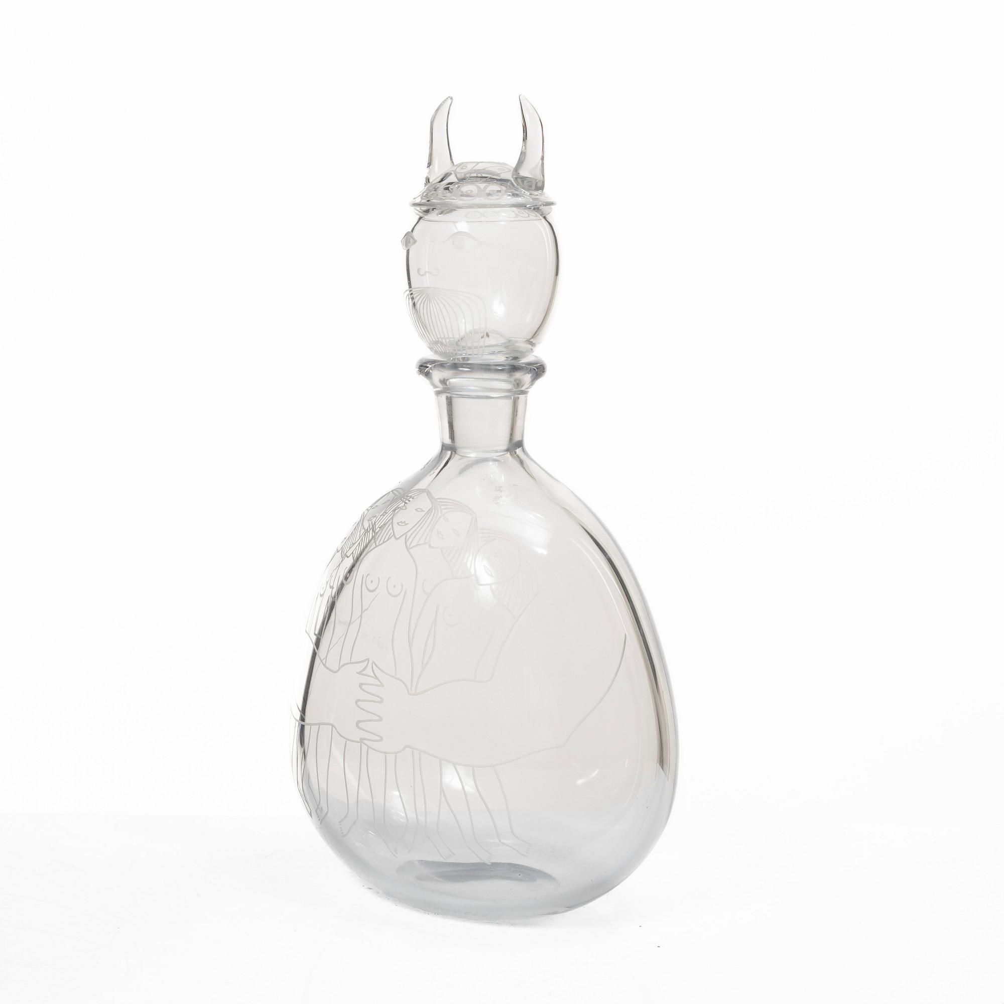 Sven Palmqvist, a decanter, Orrefors, 1958.