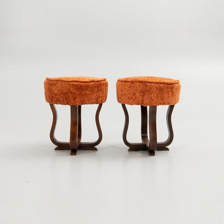 Stools, a pair, Art Deco, 20th century.