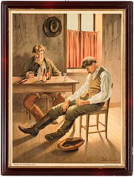 JENNY NYSTRÖM, efter, 4st litografiska planscher för Nykterhetsrörelsen, Nykterhetsförlaget, omkring 1900.