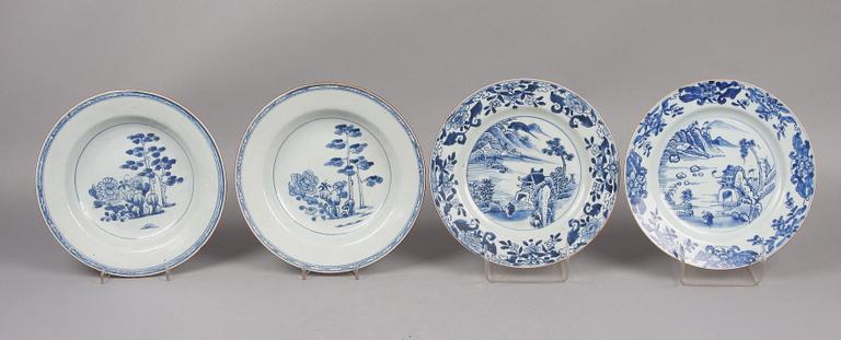 TALLRIKAR, 4 st, porslin, Kina, Qianlong, 1700-tal.