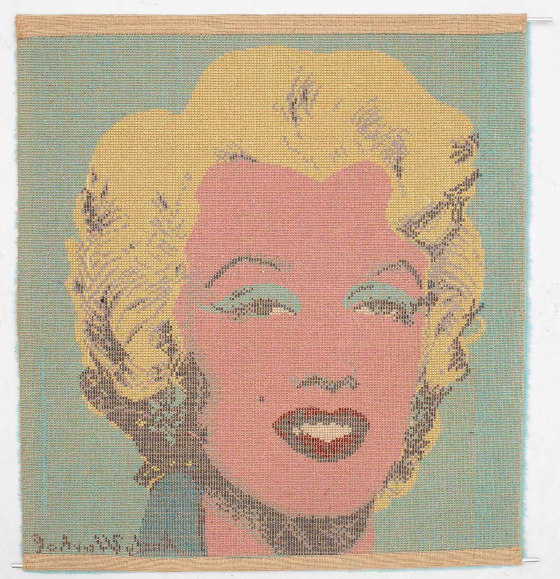 Andy Warhol, efter. Maskintuftad matta, 86 x 80 cm.