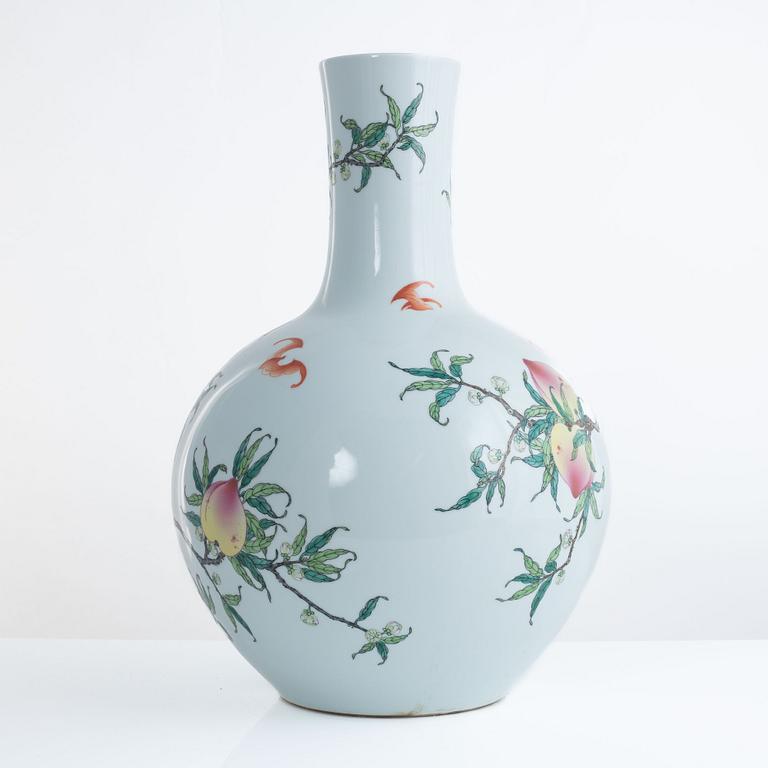 A large famille rose peach vase, China, 20th Century.