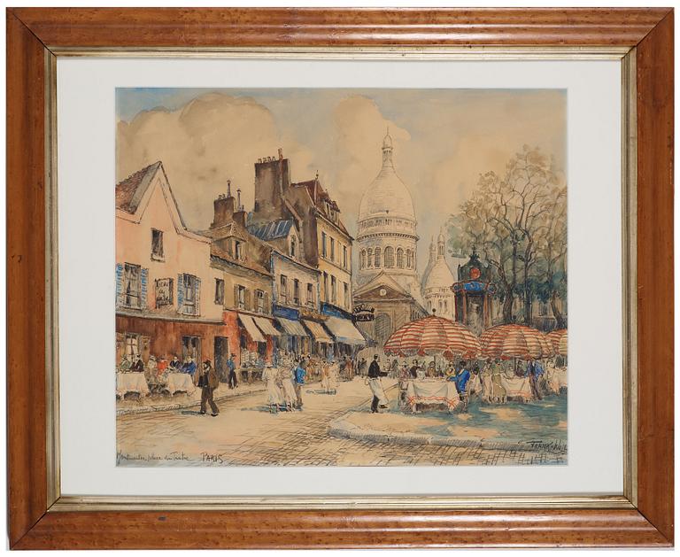 FRANK WILL BELLIOT NAUDIN, watercolour, signed, Paris.