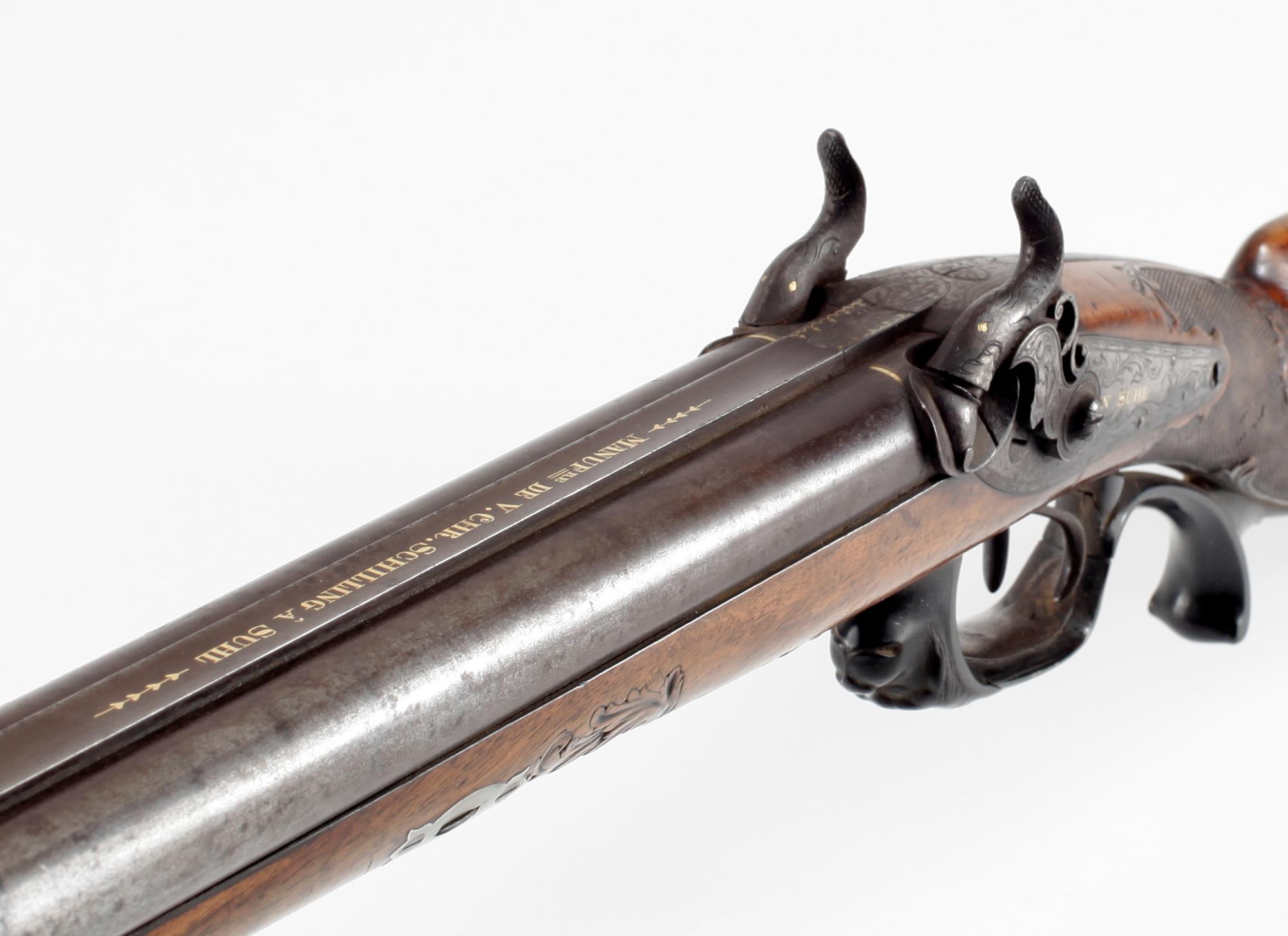 SLAGLÅSGEVÄR,  Valentin Christoph Schilling, Suhl, Tyskland, 1800-talets mitt.