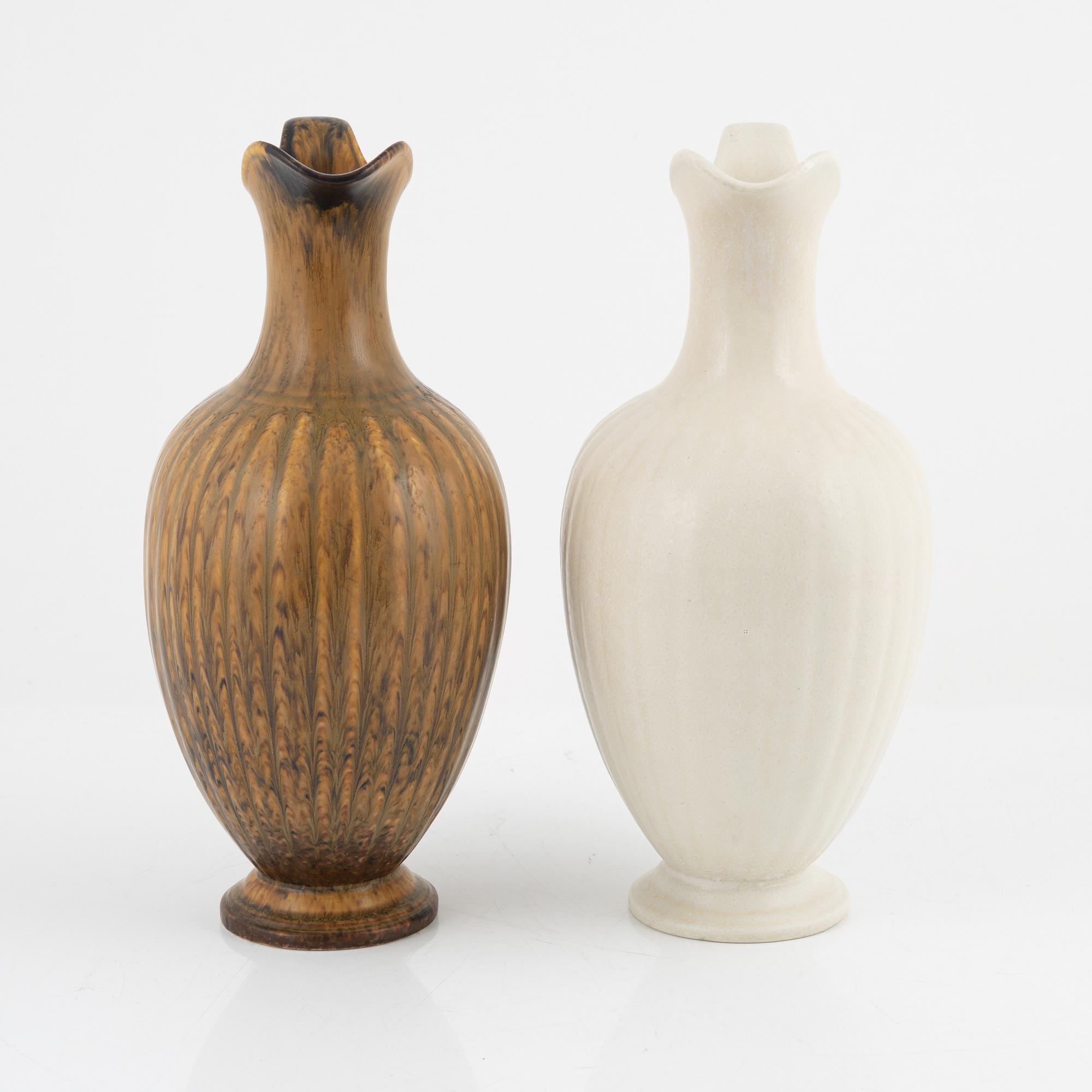 Gunnar Nylund, a set of two stoneware jugs, Rörstrand Sweden.