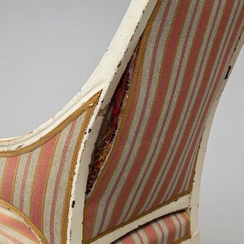 A late Gustavian armchair, attributed to Ephraim Ståhl, circa 1800.