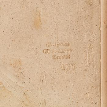 Bertel Thorvaldsen, after, a painted plaster relief, manufactered by Peter Ipsen, 19th century.