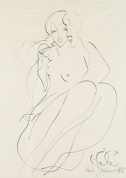 Kari Juva, ink, signed and dated -86.