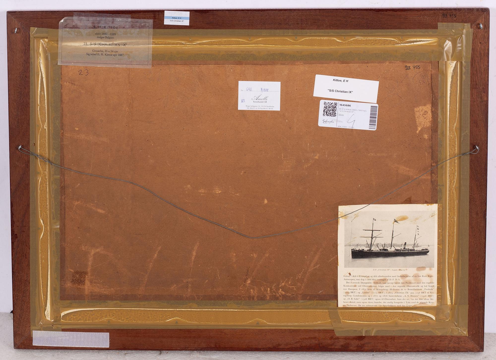 E H Kittoe (1800-/1900-tal), "S/S Christian IX".