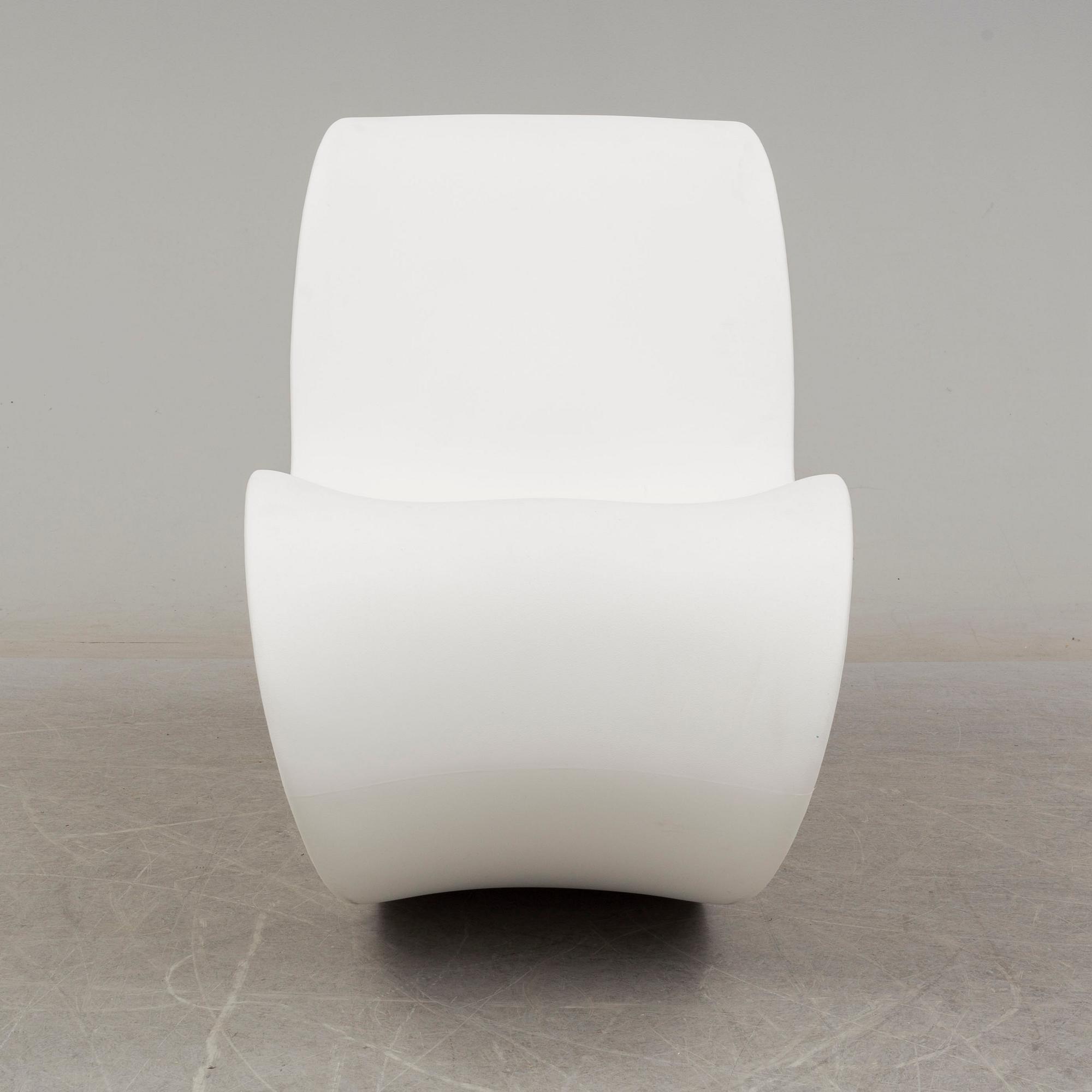 RON ARAD, a white polyethylene "Voido" rocking chair for Magis.