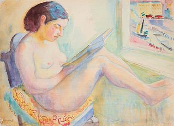 645. Isaac Grünewald, Woman reading.