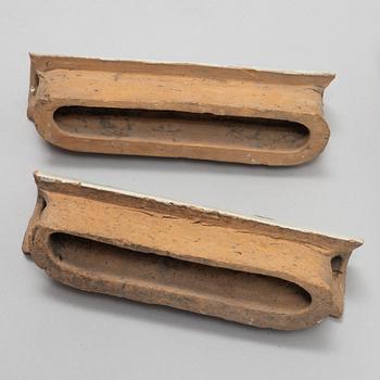 Seven faiance parts for a Masonry heater, 18th century.