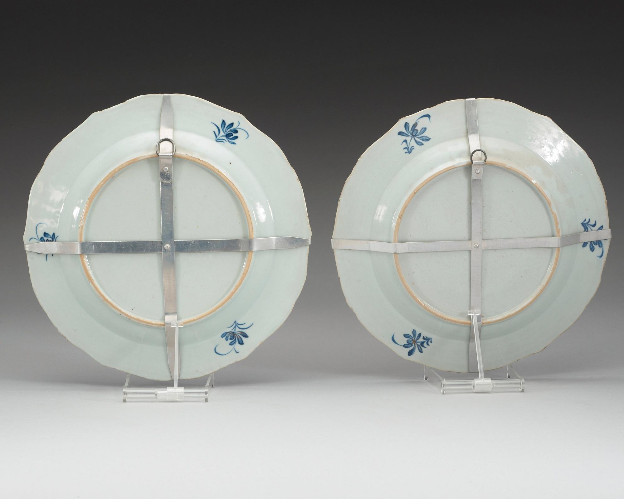 FAT, ett par, kompaniporslin, Qing dynastin Qianlong (1736-95).