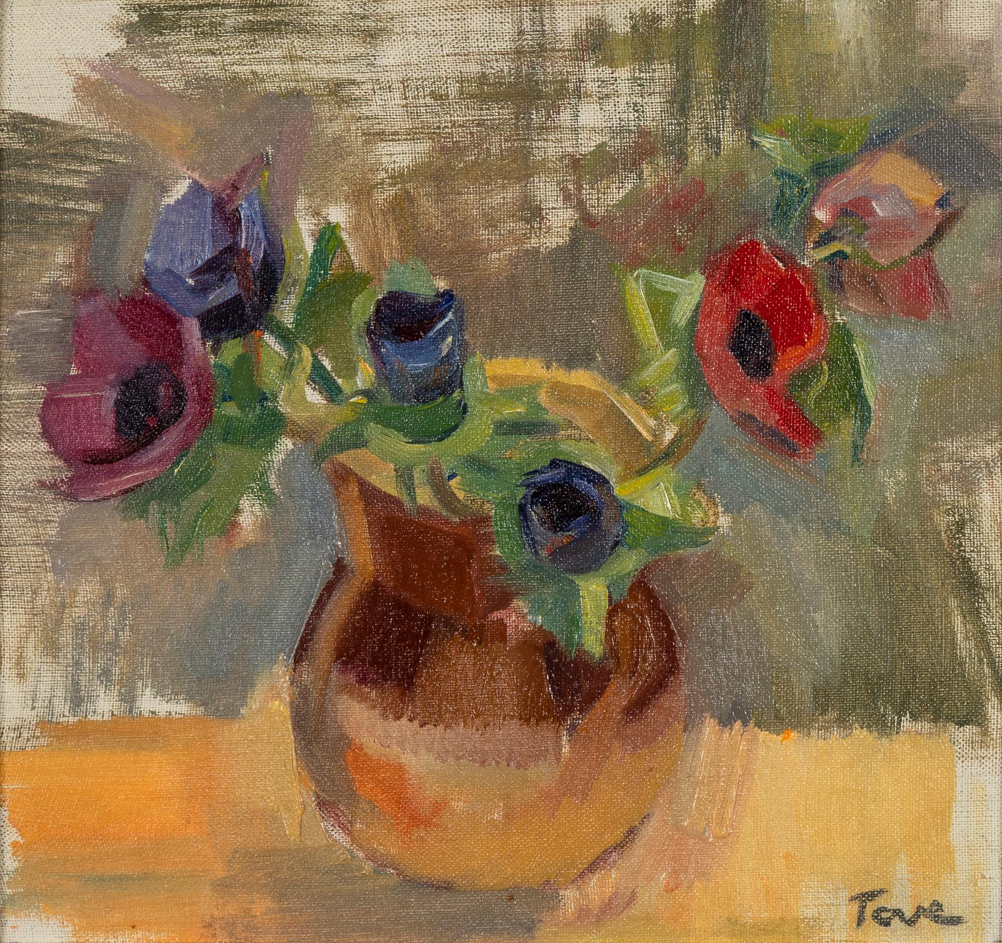 Tove Jansson, signerad Tove Jansson, olja på pannå.