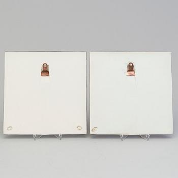 LISA LARSON, a pair of stoneware wall reliefs, Gustavsberg.