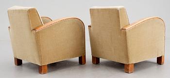 FÅTÖLJER, ett par, art deco, 1930-tal.