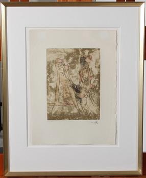 Roberto Matta · MATTA, ROBERT, färgetsning, sign o numr. 54/85.