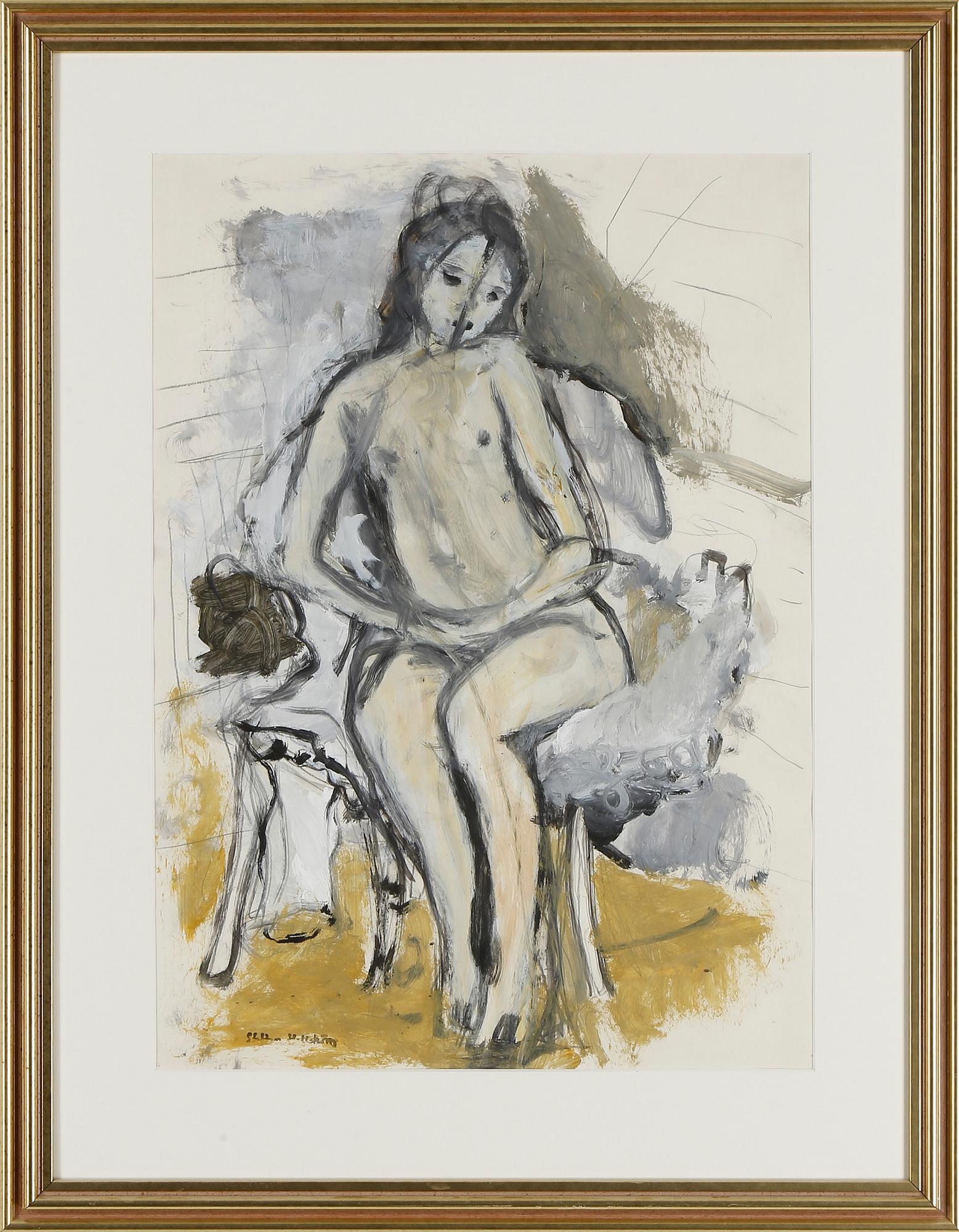 STAFFAN HALLSTRÖM, blandteknik på papper, signerad.