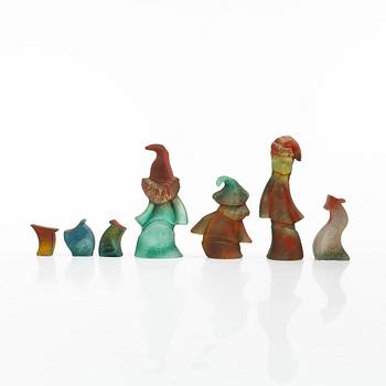 Kjell Engman, seven 'Christmas' figuriens, Kosta Boda.