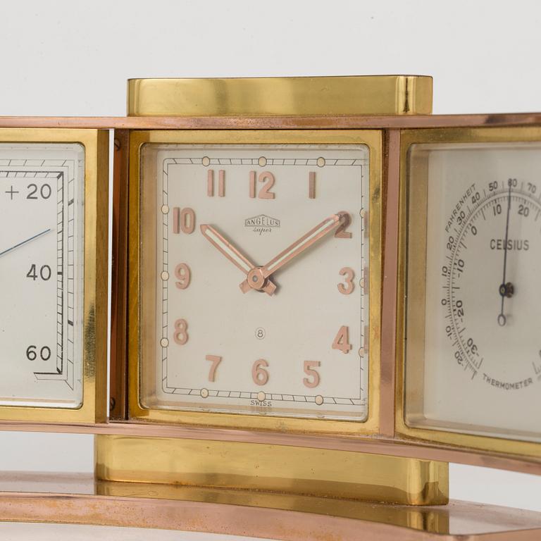 ANGELUS, super, table clock, barometer, thermometer, 190 x 88 mm,
