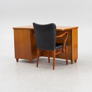 Desk and desk chair, 1930s-40s.