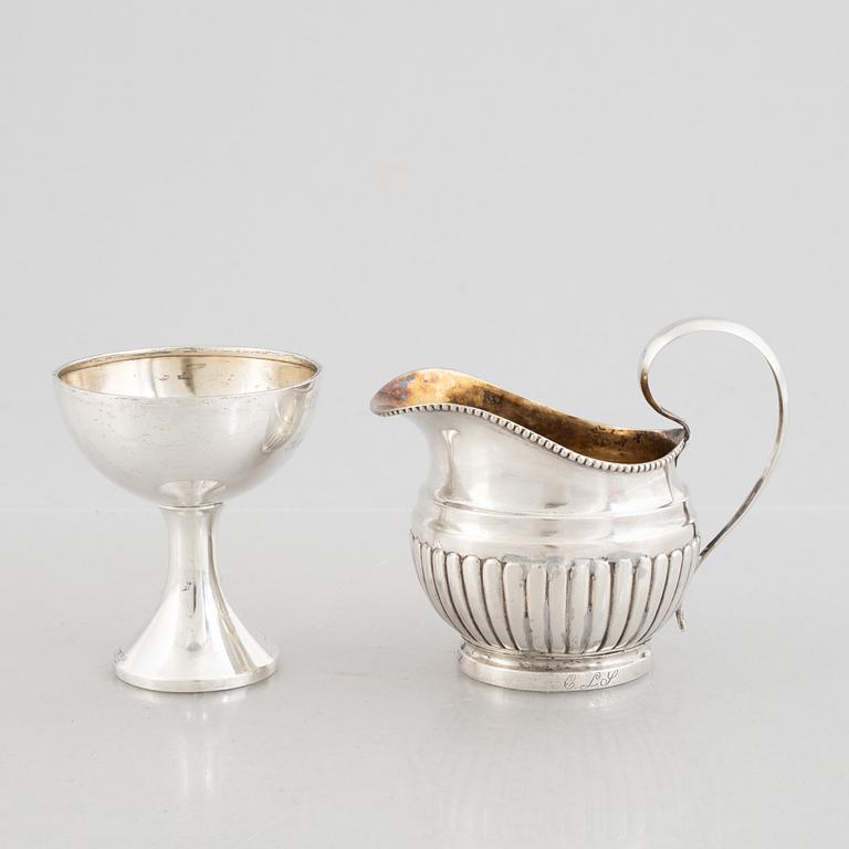 Cream jug and bowl on foot, Finland and Sweden, 19th-20th century.