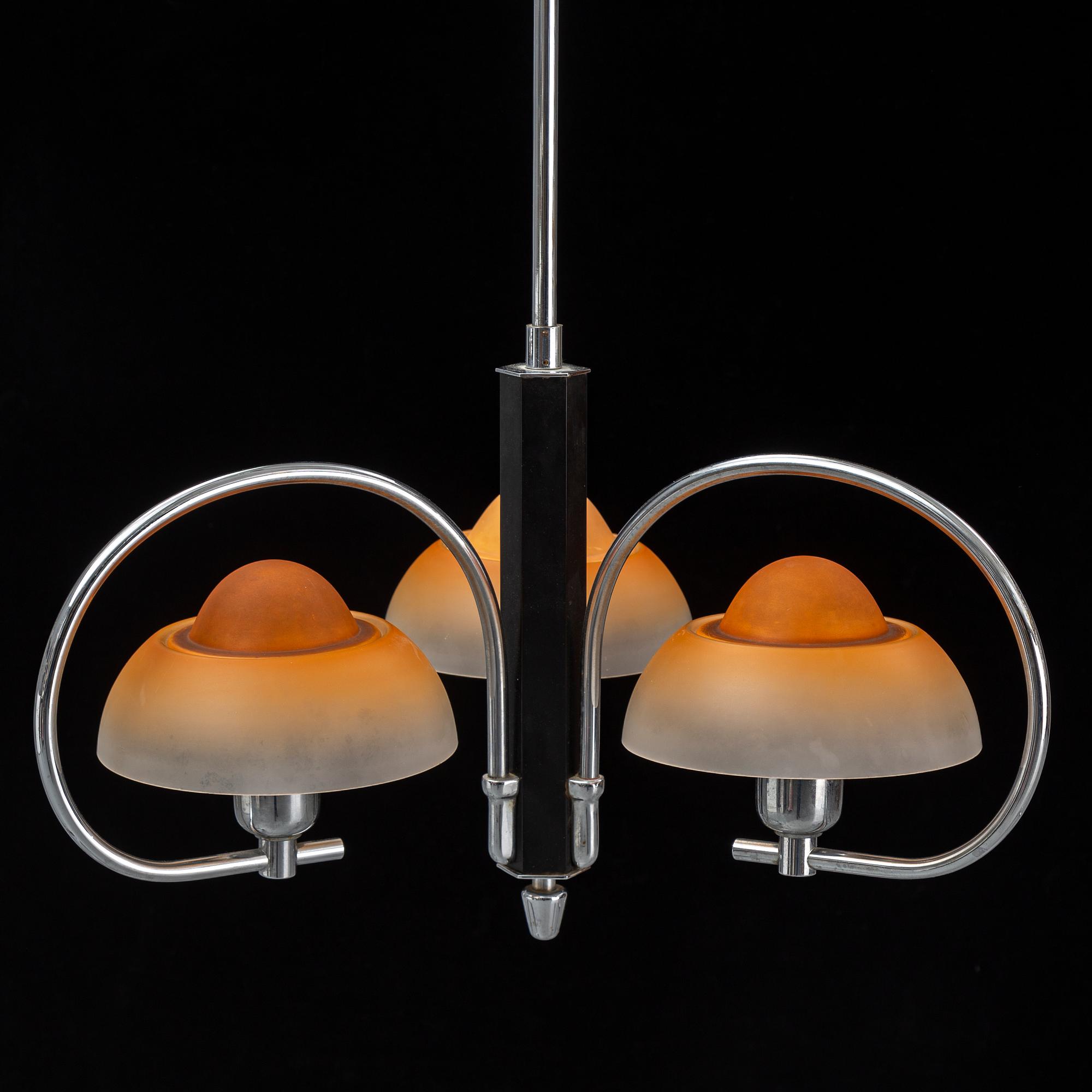 A 1930s art déco ceiling light.