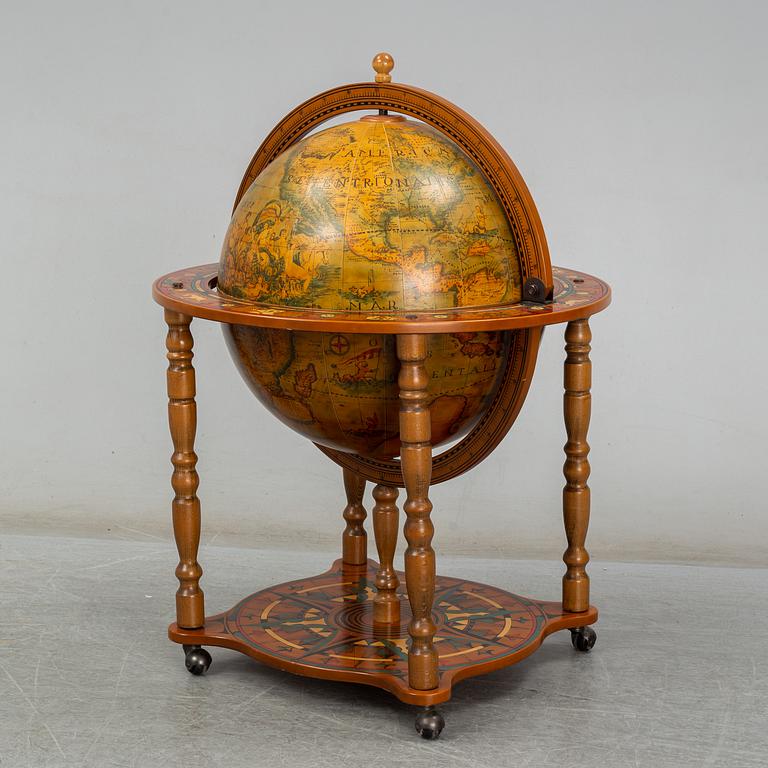 A globe drinks cabinet, late 20th Century.