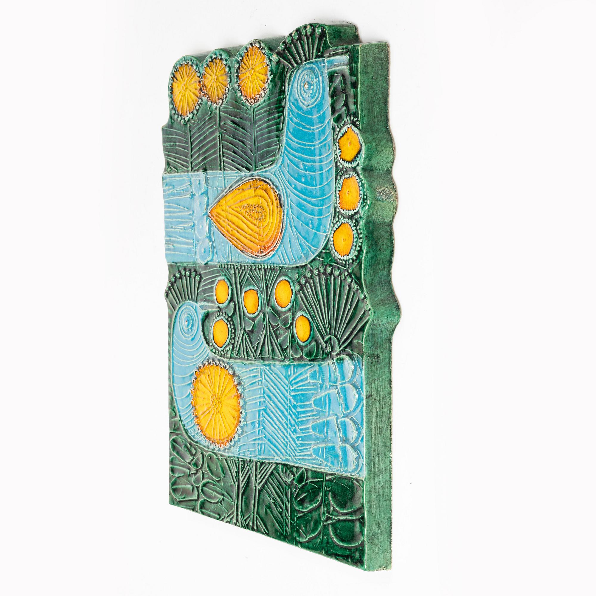 Lisa Larson, a 'Dubbelfasan' ceramic wall plaque, Gustavsberg.