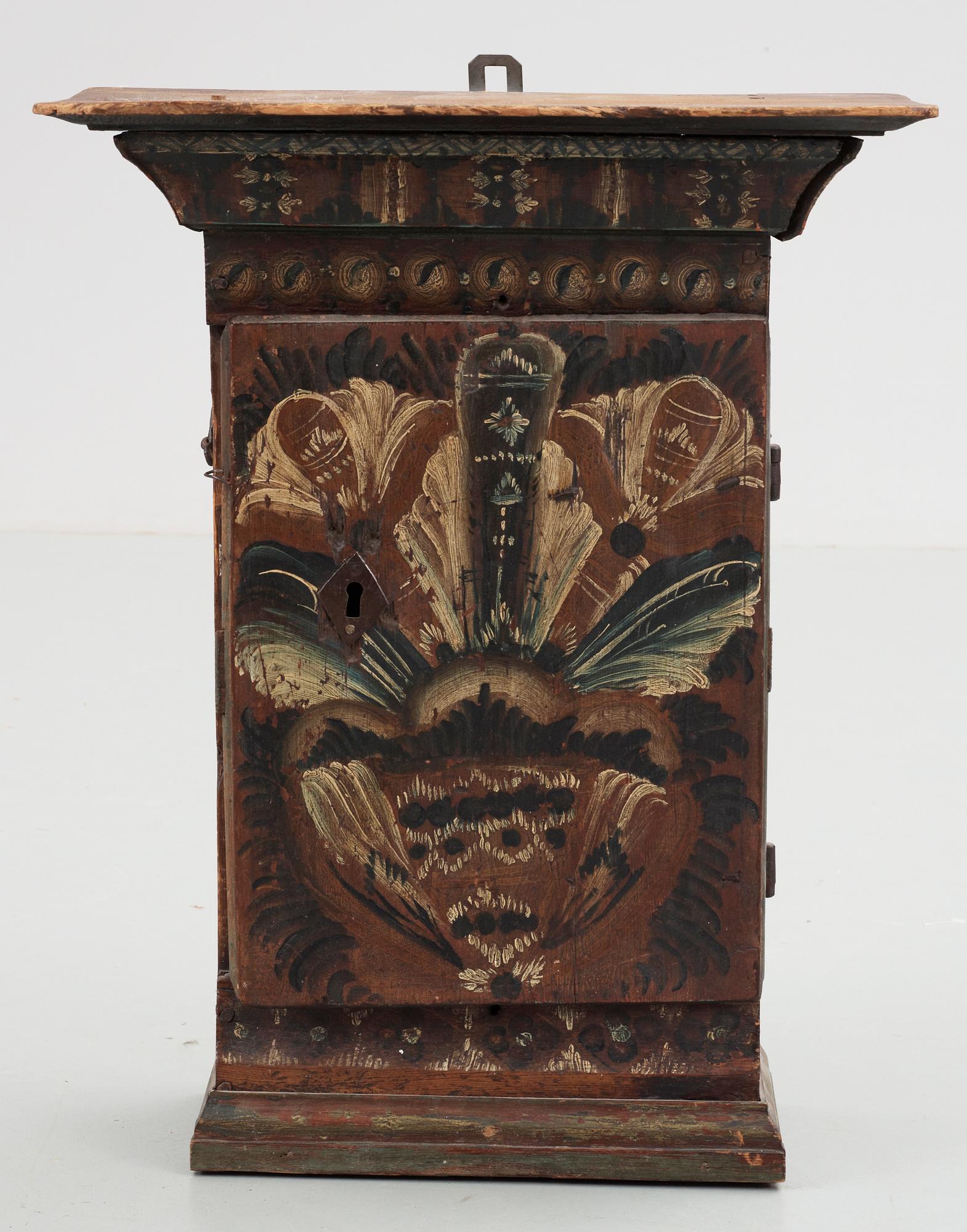 A late 18th century Swedish wall cabinet,