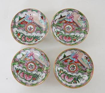 PARTI PORSLIN, 15 delar, Kanton, 1800-tal.