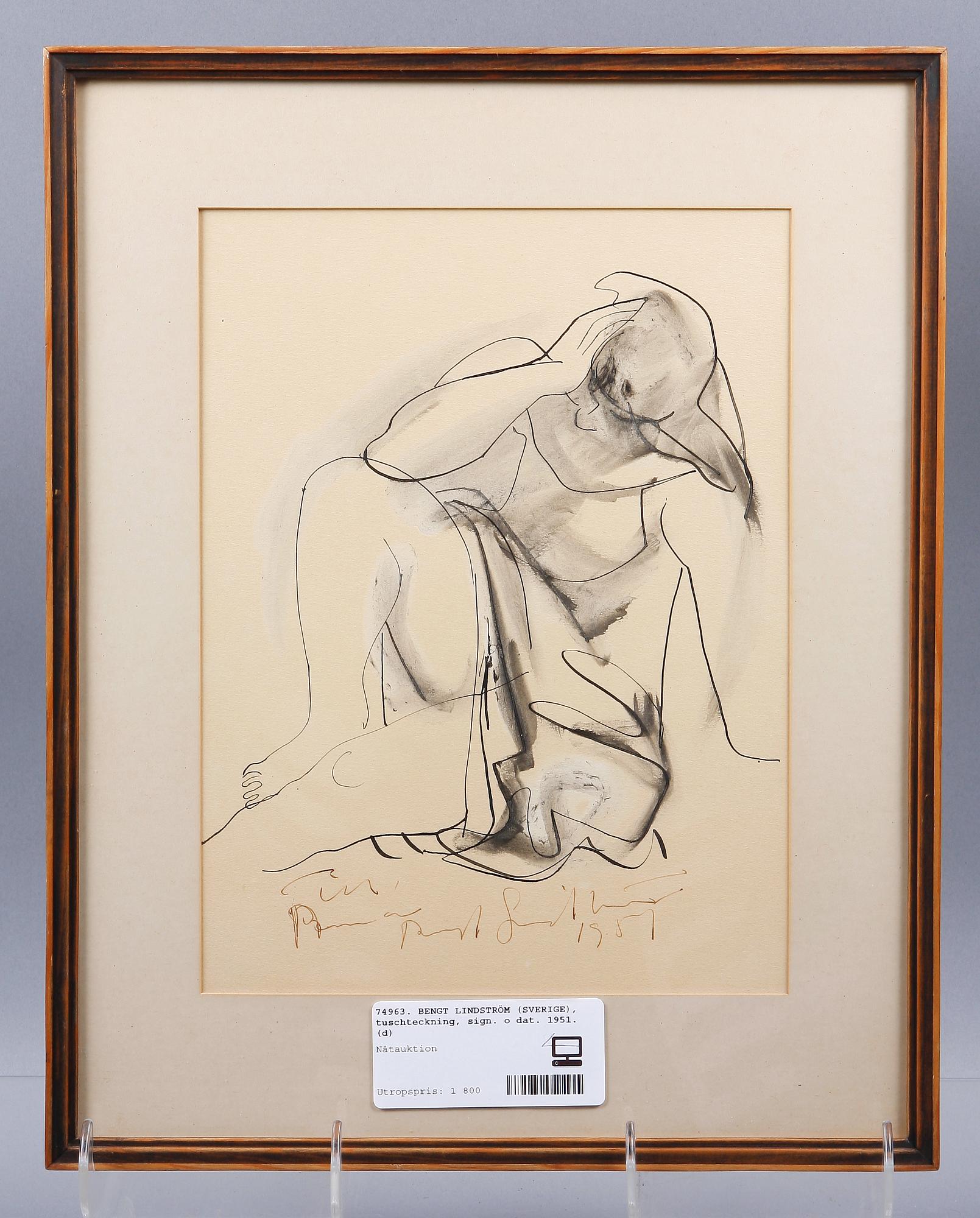 LINDSTRÖM, BENGT, tuschteckning, sign o dat 1951.
