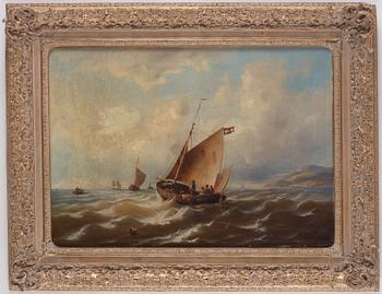 Ferdinand Friedrich Weiss, Marine with sailing ship off the coast.