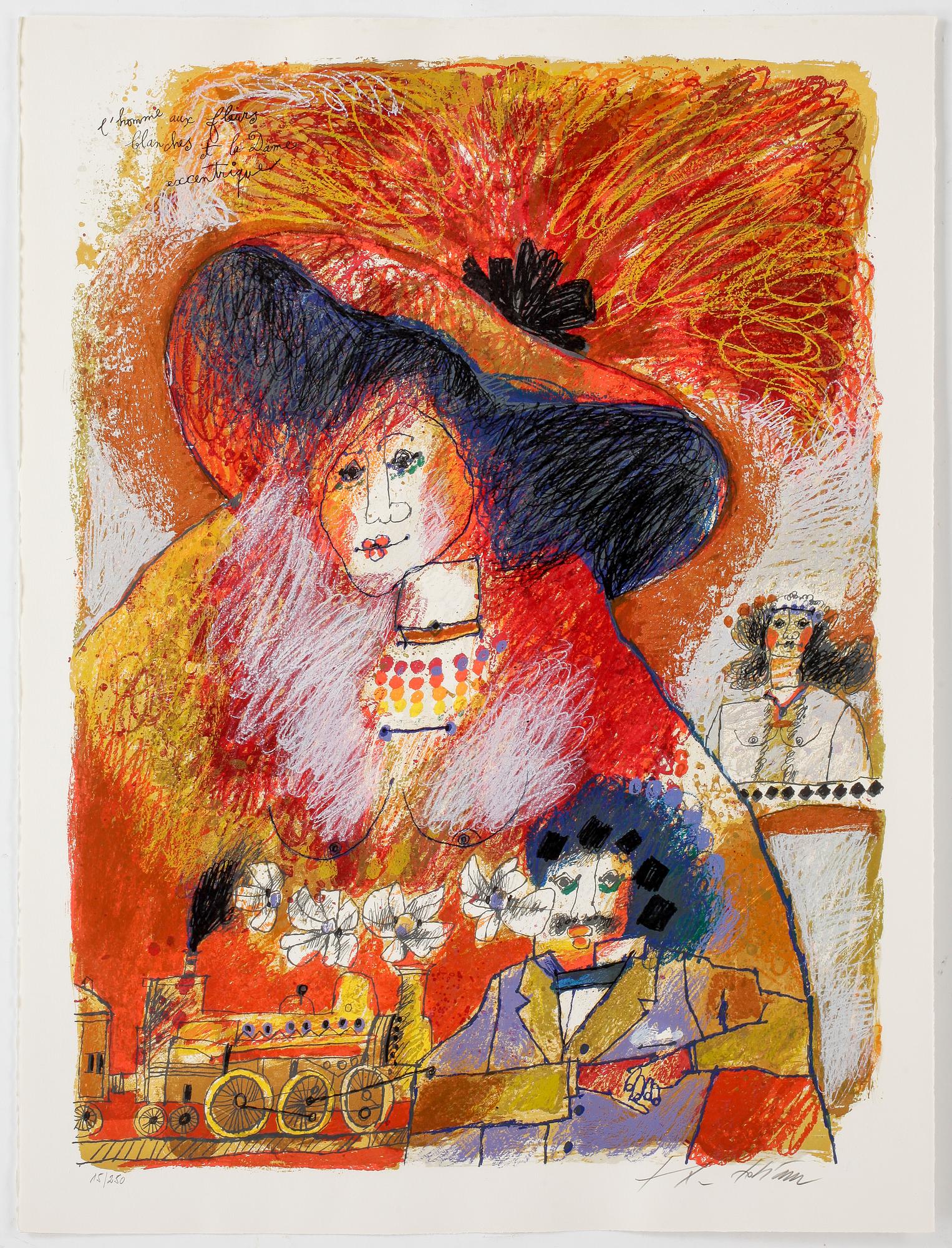 THEO TOBIASSE, mapp med 4 litografier, "Femmes, fruits et mots oubliés, sign o numr 15/250. 1981.