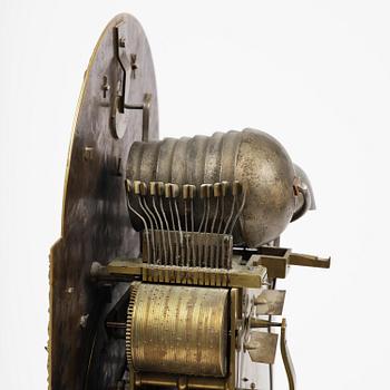 A George II japanned musical longcase clock by William Barrow (watchmaker in London 1700-36).