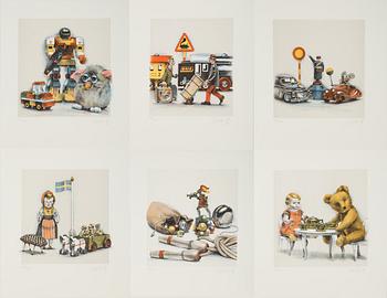 LASSE ÅBERG, portfolio with 6 lithographs in colour, signed 265/290.