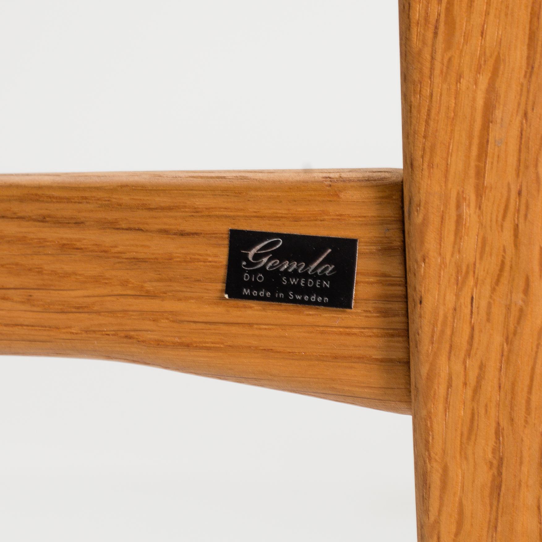 a set of 10 chairs by Gemla around the middle of the 20th century.