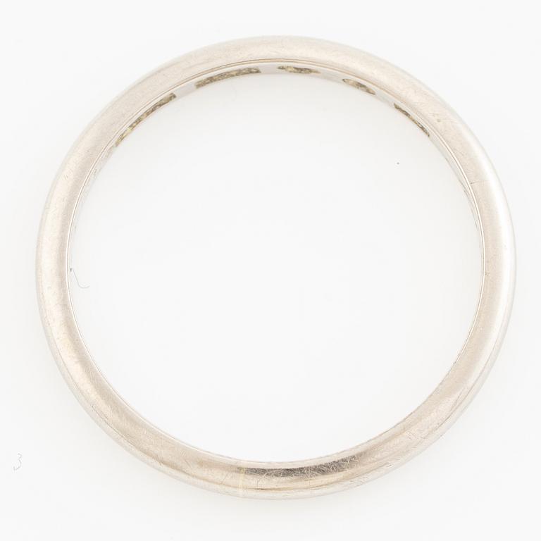 W.A. Bolin, ring, smooth, 18K white gold, 1940s.