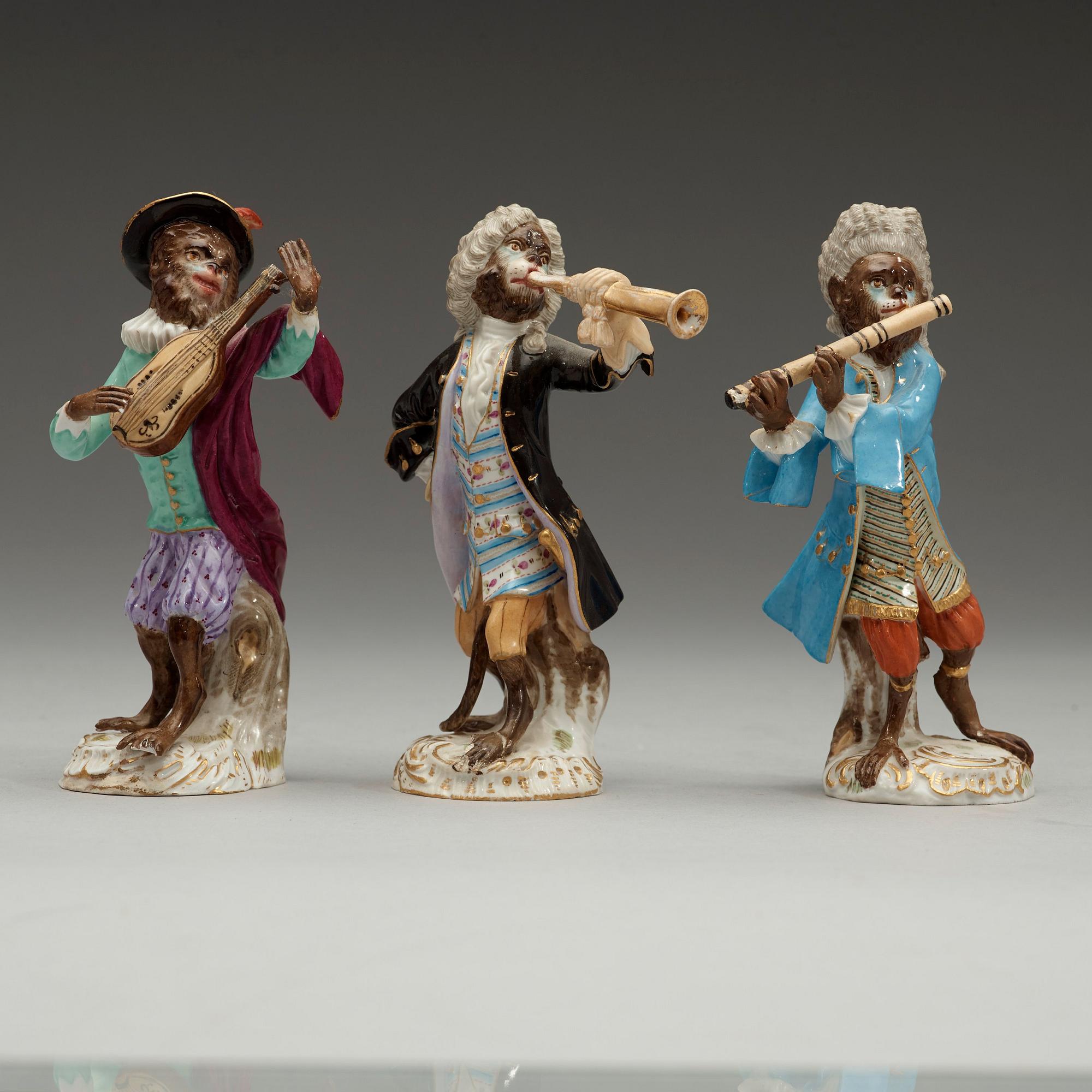 A monkey orchestra, "Affenkapelle", Meissen, late 19th Century.