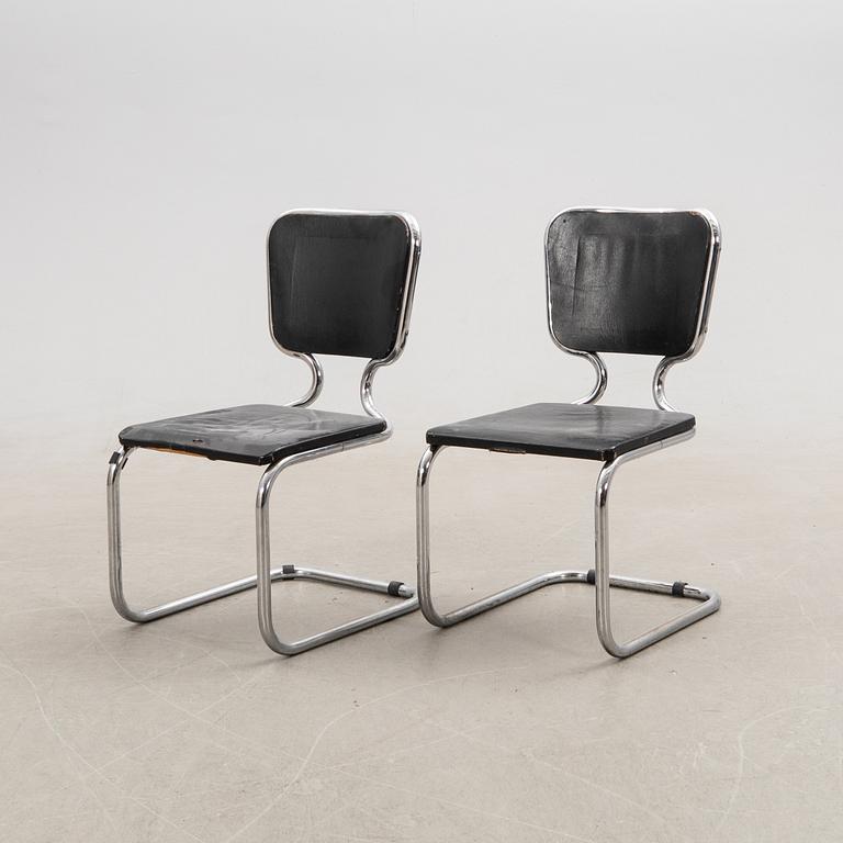 Chairs a pair, DS Stålmöbler Malmö 1930s/40s.