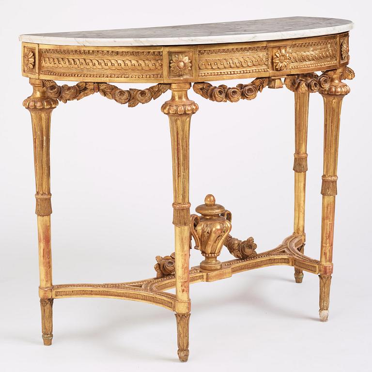 Konsolbord. Stockholmsarbete, sent 1700-tal, Gustavianskt.