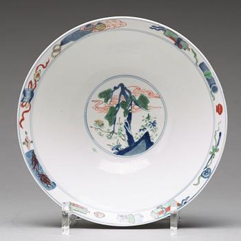 A famille verte conical bowl, Qing dynasty, Kangxi (1662-1722).